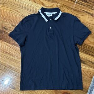 Lacoste Men's Dark Blue Polo with White Accents